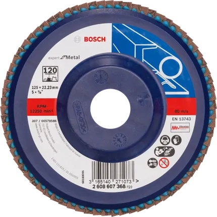 Bosch lamellenschijf X551 Expert voor metaal, 125 mm, korrel 120.