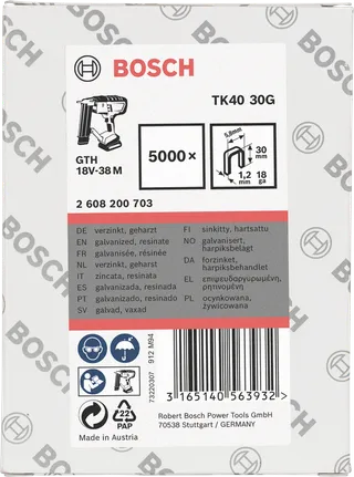 Bosch verzinkte nieten 30mm 5000×.
