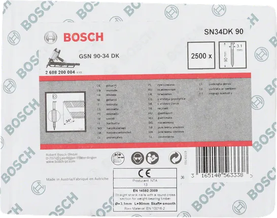 Bosch 3,1mm x 90mm spijkers 2500×.