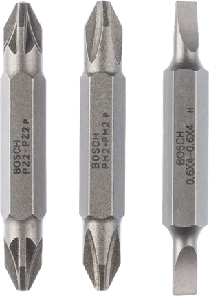 Bosch 3-delige dubbele bitset, lengte 45 mm.