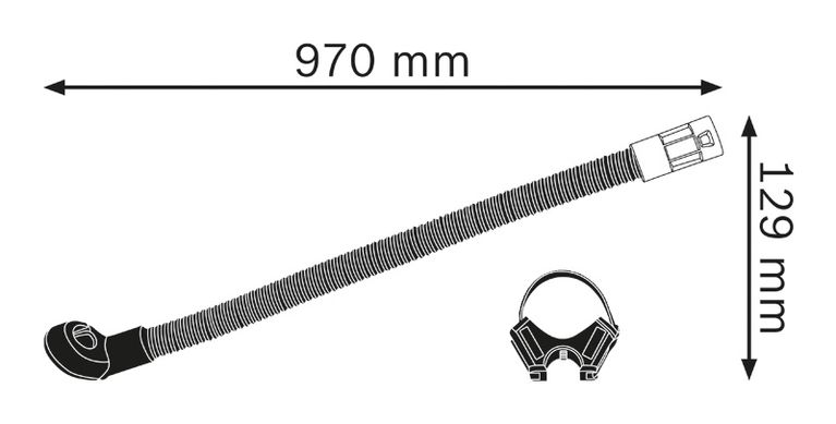 Schema van stofafzuigslang.