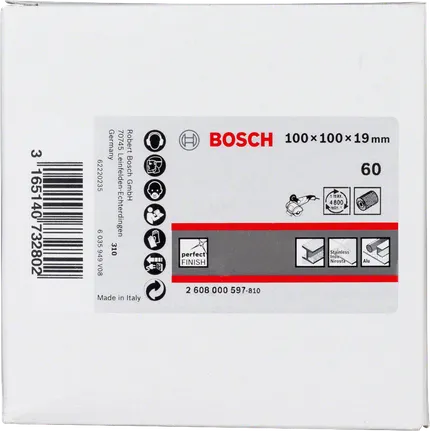 Bosch lamellenschuurwiel 100×100×19 mm.