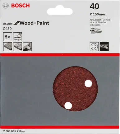 Bosch C430 schuurblad 150mm verpakking.