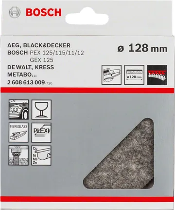 Bosch polijstvilt 128 mm.
