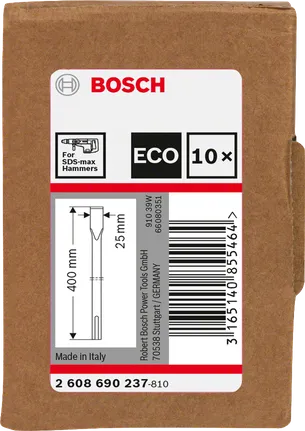 Bosch ECO SDS-max hamerbeitel 400mm, verpakking van 10 stuks.