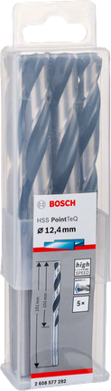 Bosch HSS PointTeQ 12,4 mm boortjes.