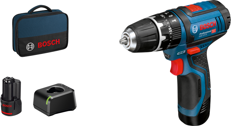 Bosch GSB 12V-15 accuboormachineset met accu en koffer.