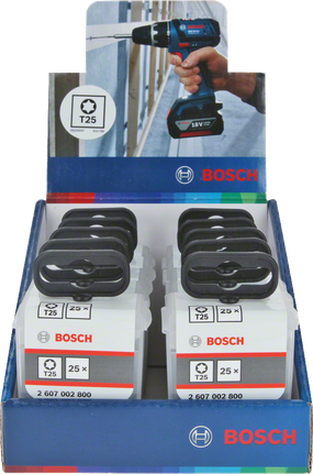 Bosch T25 schroevendraaierbits, 25 stuks in displayverpakking.