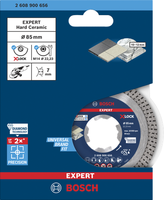 Bosch EXPERT HardCeramic X-LOCK diamantdoorslijpschijf 85×22,23×1,6×7 mm.