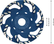 Bosch EXPERT diamantslijpkop voor beton, 125 mm diameter.
