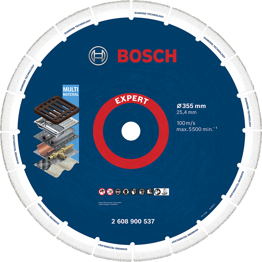 Bosch EXPERT diamantslijpschijf voor metaalbewerking, grote slijpschijf 355 mm.