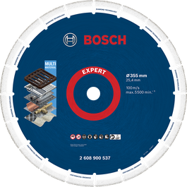 Bosch Expert diamantdoorslijpschijf voor meerdere materialen.
