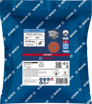 Bosch EXPERT R782 Prisma keramische vezelschijf 100 mm 60+.