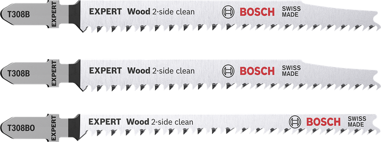 Bosch EXPERT Wood 2-zijdige decoupeerzaagbladenset, 3-delig.