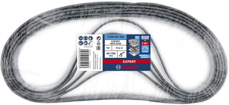 Bosch EXPERT N470 fijnschuurband 40x760mm, 10 stuks.