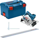 Bosch GKS 55 GCE cirkelzaagset met geleiderail.