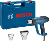 Bosch GHG 23-66 heteluchtpistool met koffer en twee mondstukken.