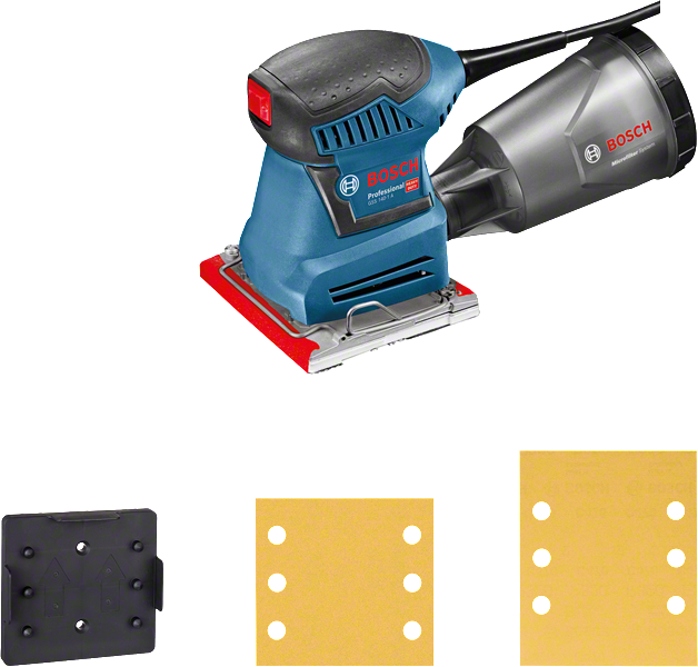 Bosch GSS 140-1 Een excenterschuurmachine met stofbox.
