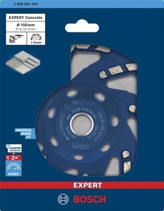 Bosch EXPERT diamantslijpkop voor beton, 150 mm.