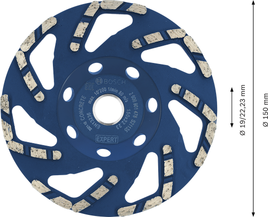 Bosch EXPERT diamantslijpkop voor beton, 150 mm.