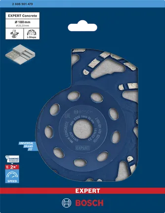 Bosch EXPERT diamantslijpkop voor beton 180 mm voor snel betonslijpen.