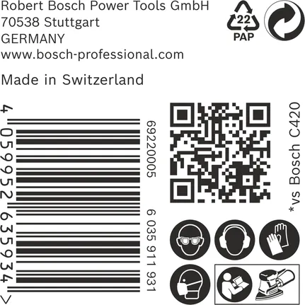 Bosch C470 schuurpapier 100×150 mm.