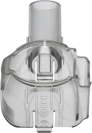 Bosch stofzuigeradapter van transparant plastic, 111 mm lang.