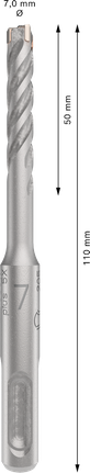 Bosch PRO SDS plus-5X 7mm hamerboor, lengte 110 mm.