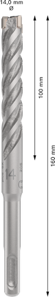 Bosch PRO SDS plus-5X 14mm hamerboor, werklengte 100mm.