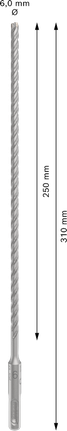 Bosch PRO SDS plus-5X boorhamer 6x250x310 mm.