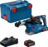 Bosch GBH 18V-22 boorhamer met accu, lader en koffer.