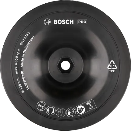 Bosch PRO Steunschijf 125 mm voor haakse slijpers.