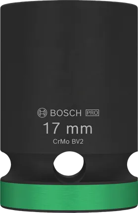 Bosch PRO Krachtdop 1/2" 17 mm met groene ring.