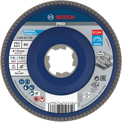 Bosch PRO X571 lamellenschijf 115mm G80 voor X-Lock slijpmachines.