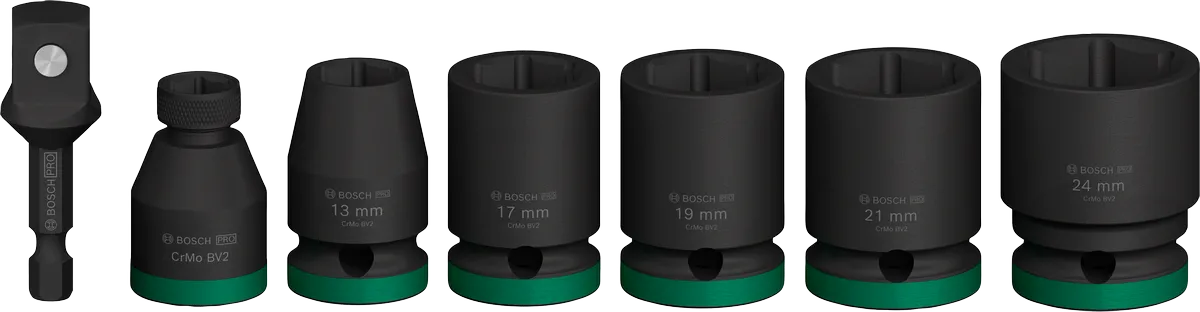 Bosch PRO Krachtdoppenset met adapter 1/2 inch 7-delig.
