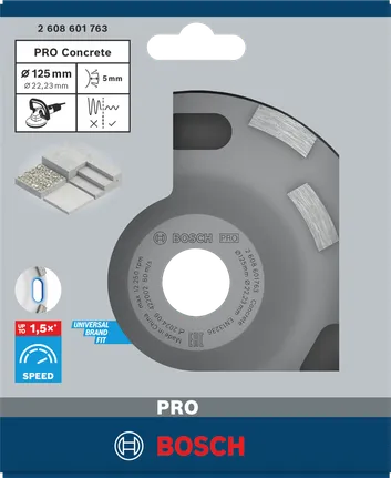 Bosch PRO betonfreeskop 125 mm voor snelle betonverwijdering.