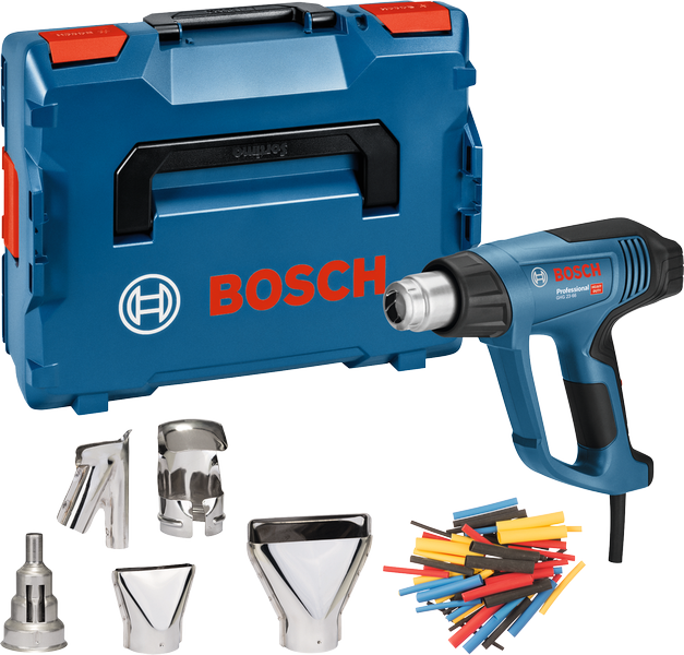 Bosch heteluchtpistool GHG 23-66 set met mondstukken en koffer.