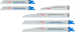 Bosch PRO sloopzaagset, 6-delig voor metaal en meerdere materialen.