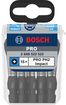 Bosch PRO PH2 Impact bits 15 stuks.