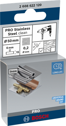 Bosch PRO roestvrijstalen spaakwiel 50×0,2 mm.