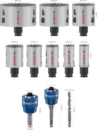 Bosch PRO Multi Material PC Plus Gatenzaagset, 11 maten.