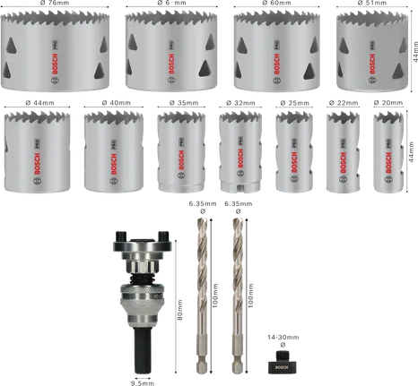 Bosch PRO Multi Material Gatenzaagset Q-Lock 15-delig.