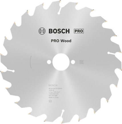 Bosch PRO houtcirkelzaagblad 216 mm voor schone houtsneden.