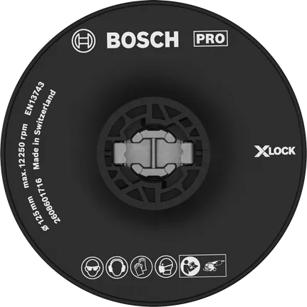 Bosch PRO steunschijf hard 125 mm voor X-LOCK slijpmachines.