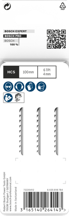 Bosch PRO Wood Precise T144DP decoupeerzaagbladen van 100 mm, 3 stuks.