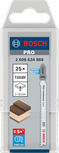 Bosch PRO Hardwood clean T101BF decoupeerzaagbladen, verpakking van 25 stuks.