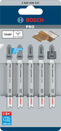Bosch PRO Laminaat clean T101BIF decoupeerzaagbladen 83 mm 5 stuks.