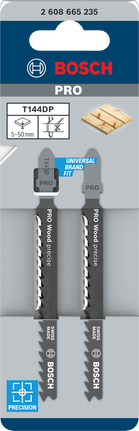Bosch PRO Wood Precise T144DP decoupeerzaagblad, 2 stuks.