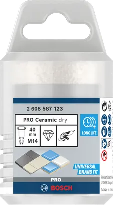Bosch PRO Keramische droogboorkroon 40×35×14 mm.