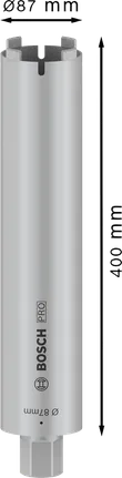 Bosch PRO kernboor voor droog gebruik 87x400mm 4-tands.